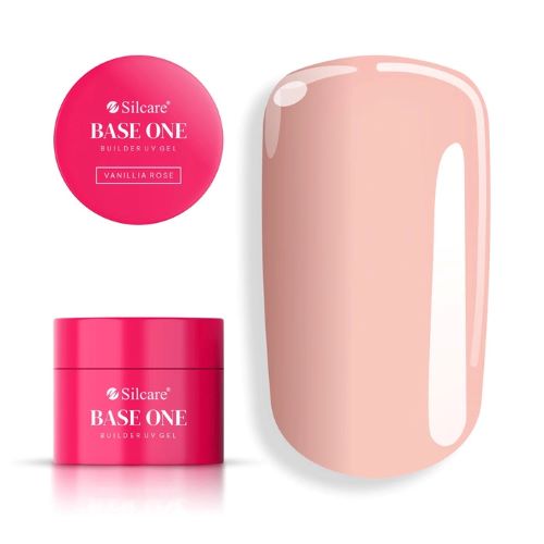 VANILLIA ROSE 100gr UV būvējošais gēls nagiem Base one. Silcare