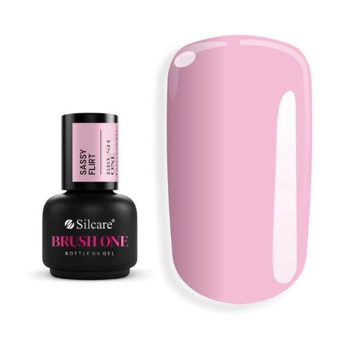 BRUSH ONE bottle gel UV būvējošais gēls nagiem SASSY FLIRT 15g. Silcare