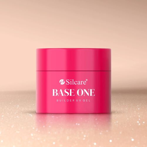 SHIMMER NATURAL BEIGE 100 gr UV būvējošais gēls nagiem Base one. Silcare