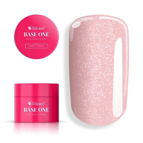 SHIMMER MISTY ROSE  50 gr UV būvējošais gēls nagiem Base one. Silcare