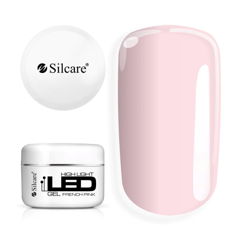 LED French Pink High Light 100 gr, būvējošais gēls nagiem. Silcare