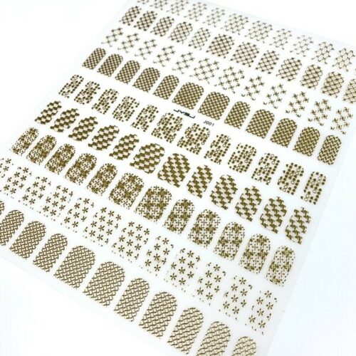 J001 Gold 3D Nail stickers 12 psc