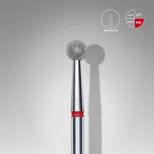 FA01R040 STALEKS Nail DIAMOND drill bit "ball" RED 4 mm