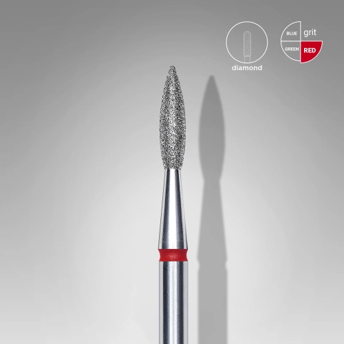 FA11R021/8 Nail DIAMOND drill bit "flame" RED 2,1 mm/8 mm