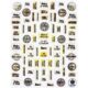 CJ007 Nail stickers 3D Laser Gold