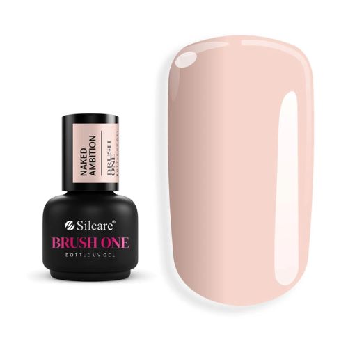 BRUSH ONE bottle gel UV būvējošais gēls nagiem NAKED AMBITION 15g. Silcare