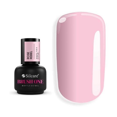 BRUSH ONE bottle gel UV būvējošais gēls nagiem ROSE REBEL 15g. Silcare